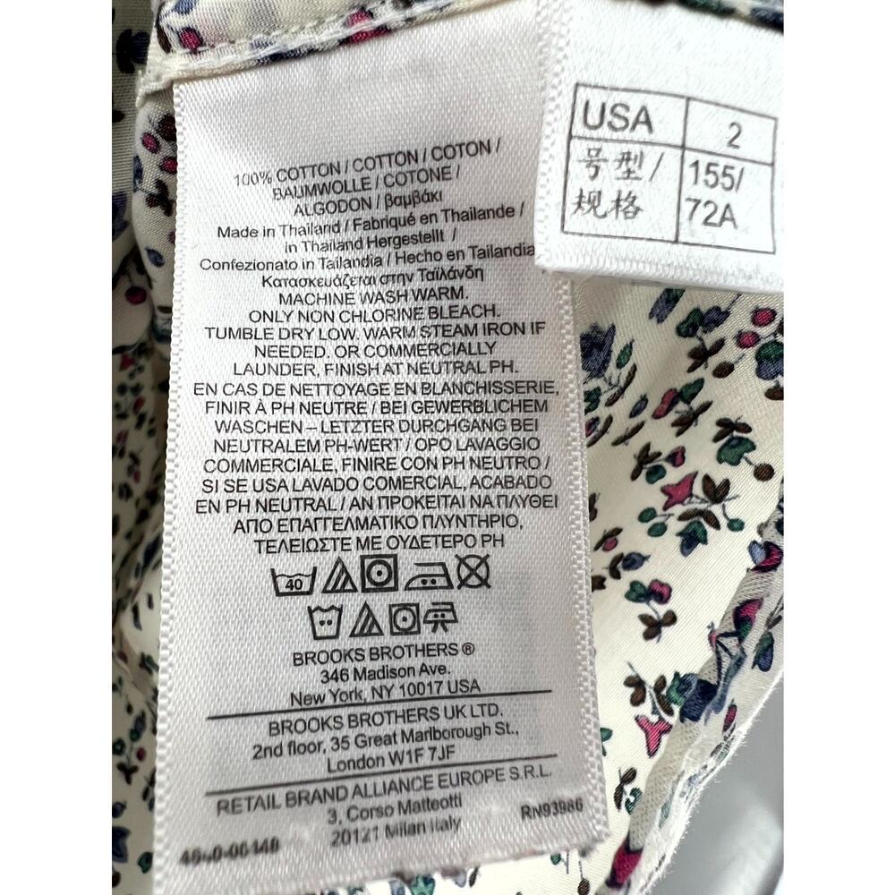 Brooks Brothers Womens Multicolor Floral Cotton Long Sleeve Button Down Shirts 2 - Picture 6 of 9
